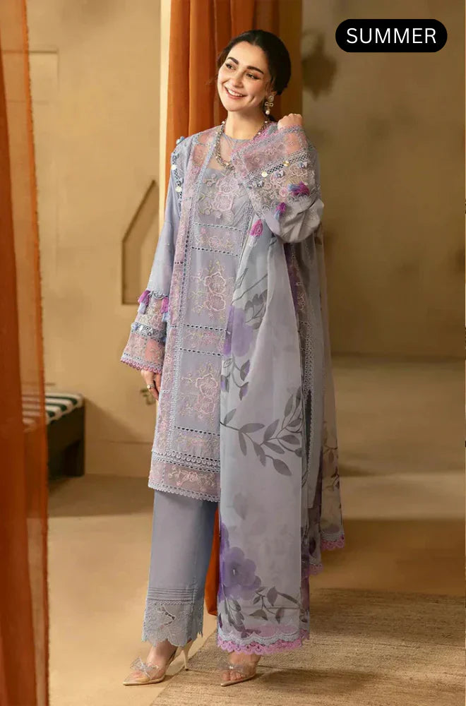 Qalamkar - 3PC Lawn Embroidered Suit With Embroidered Dupatta